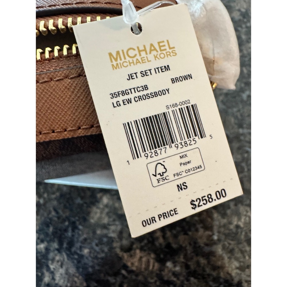 Michael Kors Jet Set LG EW Crossbody Bag Brown Logo 35F8GTTC3B - Picture 6 of 9